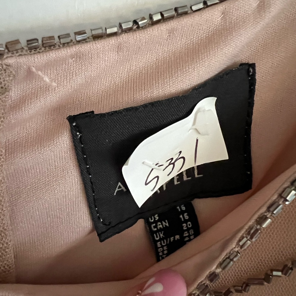 Adrianna Papell Taupe Beaded Maxi Dress - Picture 3 of 4